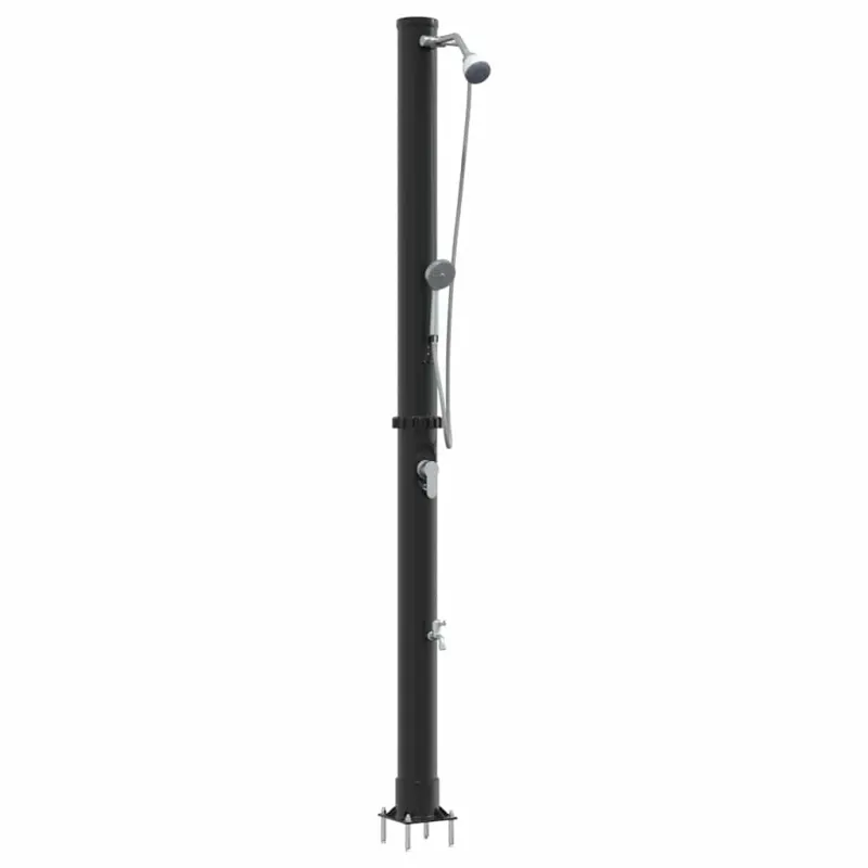Lauko saulės dušas Juoda 217 cm PVC ir aliuminis