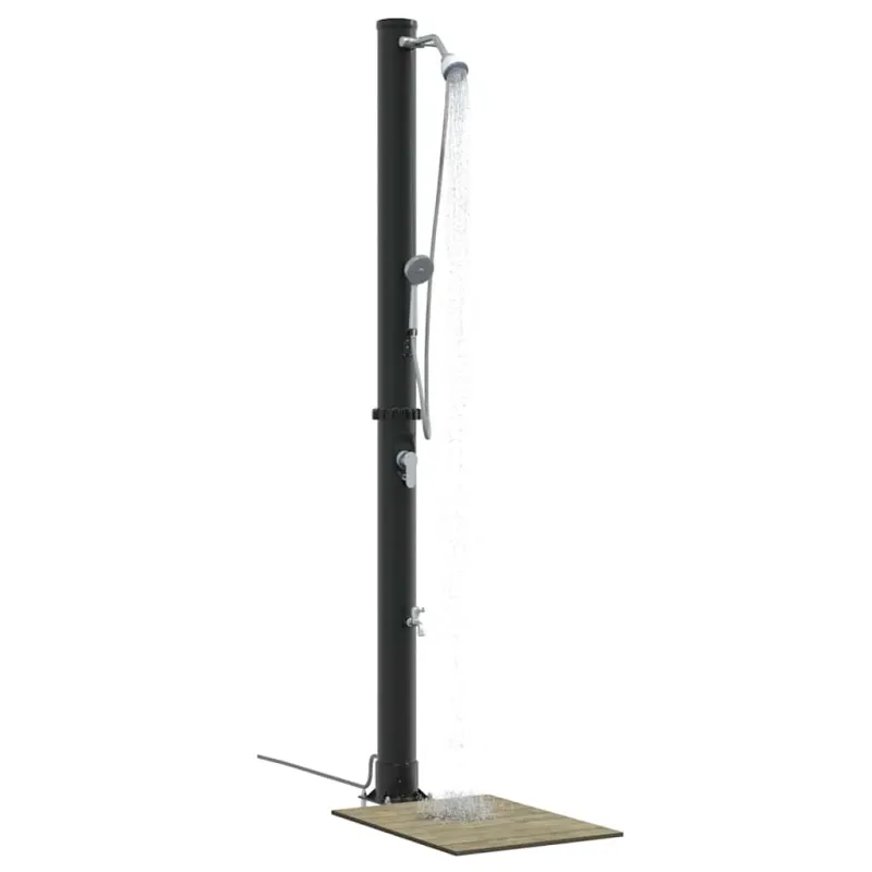 Lauko saulės dušas Juoda 217 cm PVC ir aliuminis