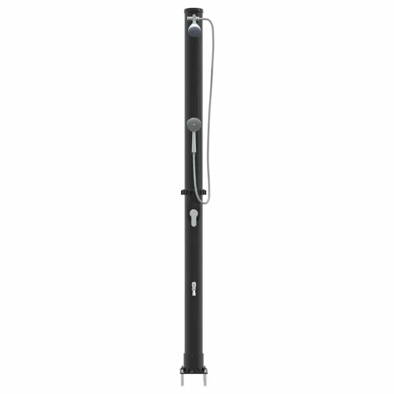 Lauko saulės dušas Juoda 217 cm PVC ir aliuminis