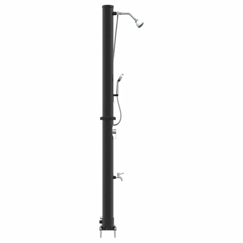 Lauko saulės dušas Juoda 217 cm PVC ir aliuminis