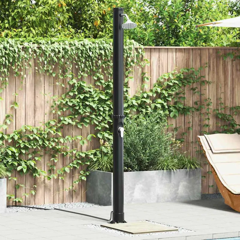 Lauko saulės dušas Juoda 217 cm PVC ir aliuminis