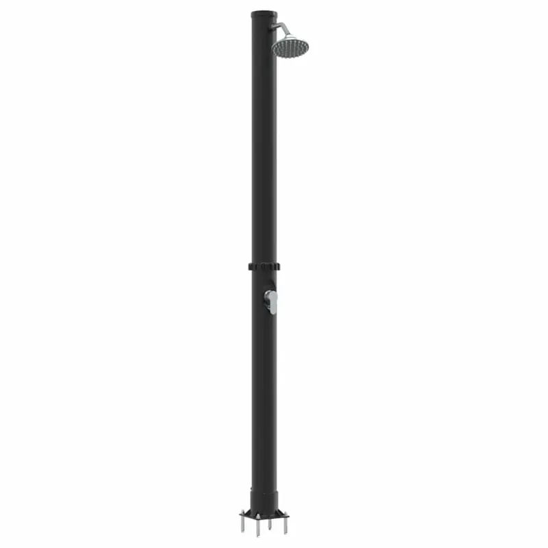 Lauko saulės dušas Juoda 217 cm PVC ir aliuminis