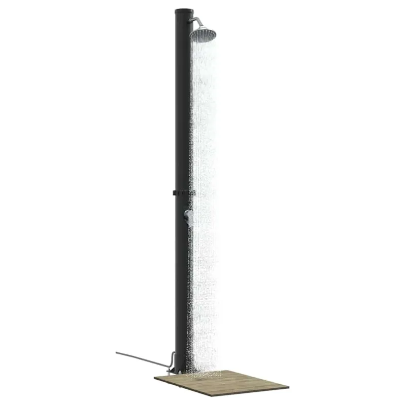 Lauko saulės dušas Juoda 217 cm PVC ir aliuminis