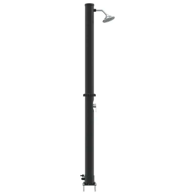 Lauko saulės dušas Juoda 217 cm PVC ir aliuminis