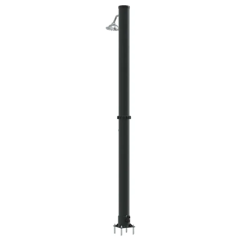 Lauko saulės dušas Juoda 217 cm PVC ir aliuminis