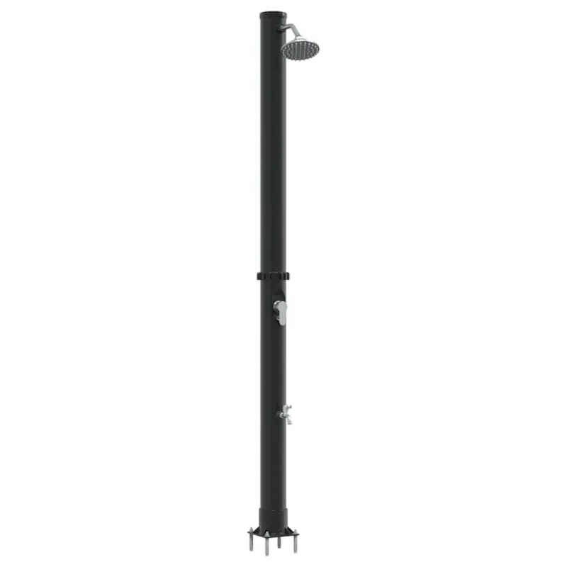 Lauko saulės dušas Juoda 217 cm PVC ir aliuminis