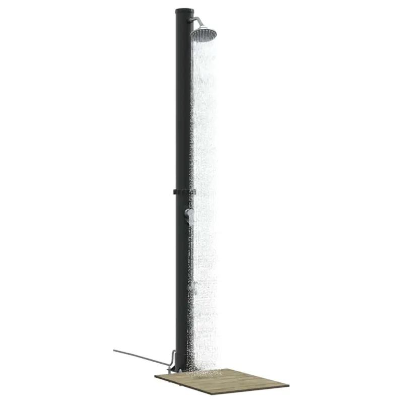 Lauko saulės dušas Juoda 217 cm PVC ir aliuminis