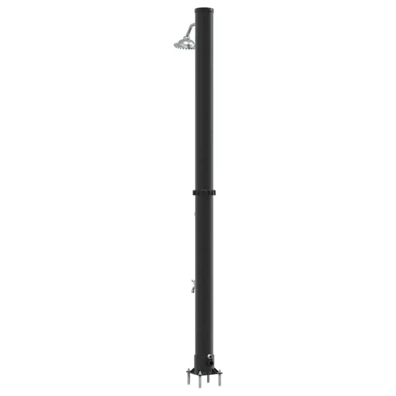 Lauko saulės dušas Juoda 217 cm PVC ir aliuminis