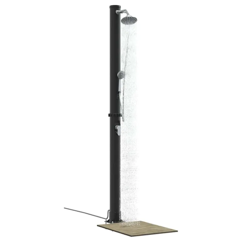 Lauko saulės dušas Juoda 217 cm PVC ir aliuminis