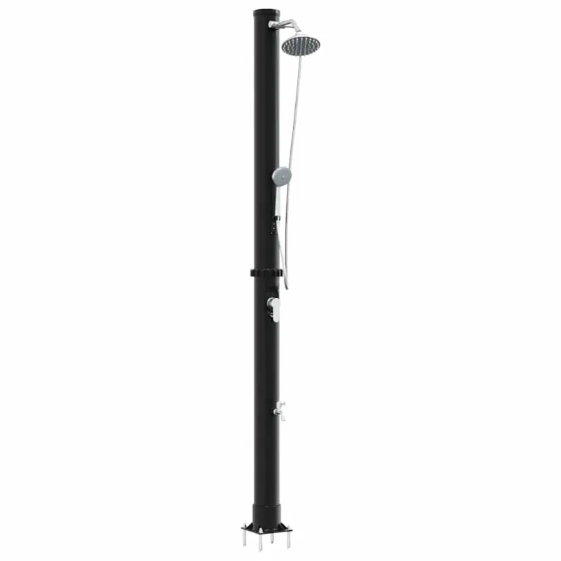 Lauko saulės dušas Juoda 217 cm PVC ir aliuminis