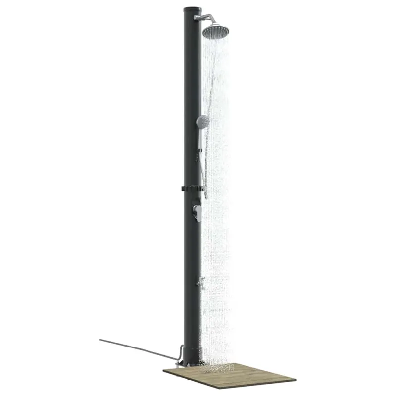 Lauko saulės dušas Juoda 217 cm PVC ir aliuminis