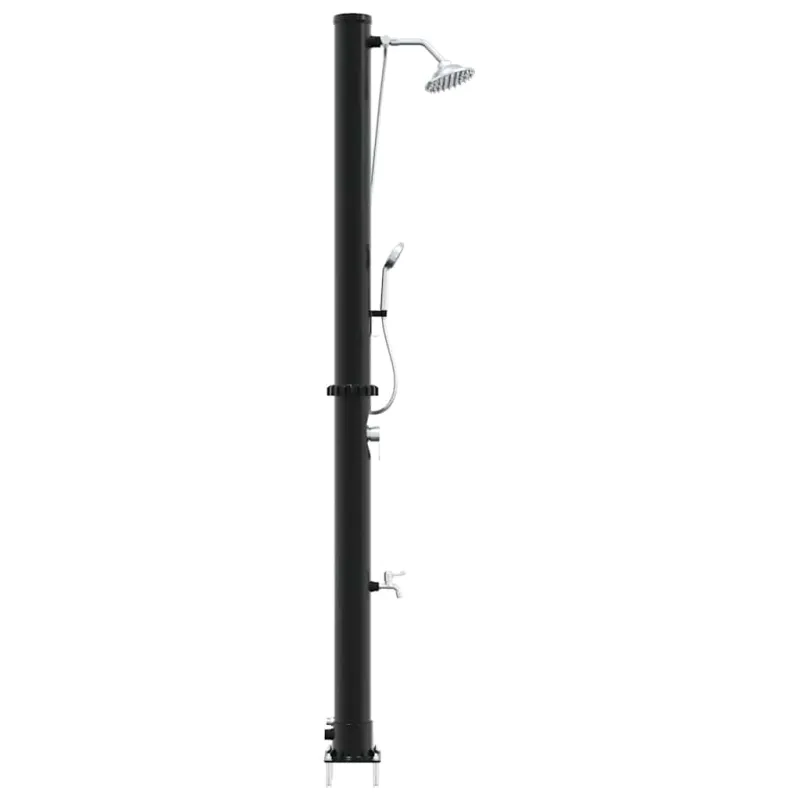 Lauko saulės dušas Juoda 217 cm PVC ir aliuminis