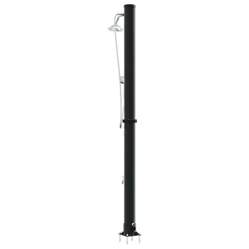 Lauko saulės dušas Juoda 217 cm PVC ir aliuminis