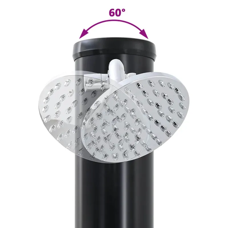 Lauko saulės dušas Juoda 217 cm PVC ir aliuminis