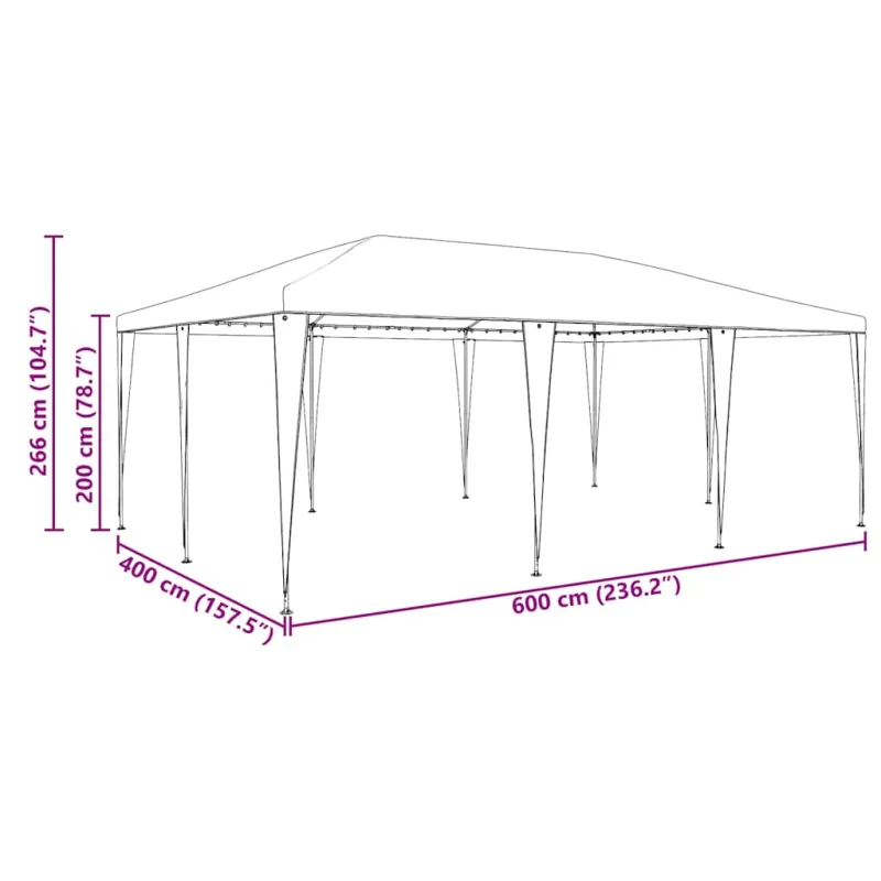 Šventės palapinė Balta 600 x 400 x 266 cm