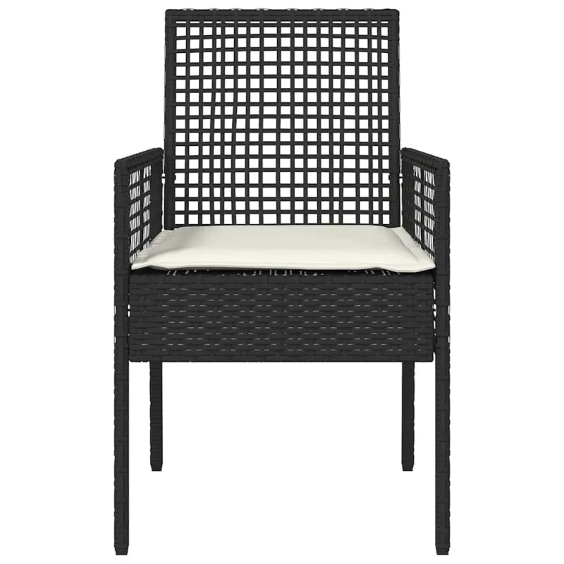 Sodo Kėdė su pagalve 2 pcs Juoda 55 x 53 x 85 cm poliratanas