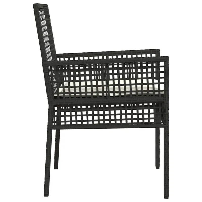 Sodo Kėdė su pagalve 2 pcs Juoda 55 x 53 x 85 cm poliratanas