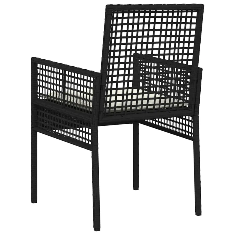 Sodo Kėdė su pagalve 2 pcs Juoda 55 x 53 x 85 cm poliratanas