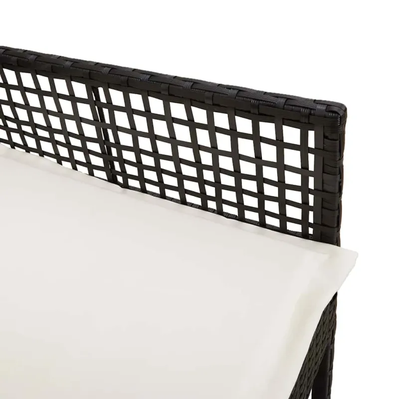 Sodo Kėdė su pagalve 2 pcs Juoda 55 x 53 x 85 cm poliratanas