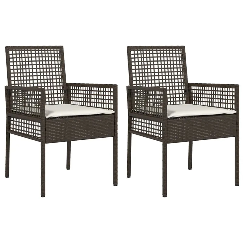 Sodo Kėdė su pagalve 2 pcs Ruda 55 x 53 x 85 cm poliratanas