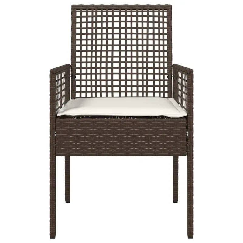 Sodo Kėdė su pagalve 2 pcs Ruda 55 x 53 x 85 cm poliratanas