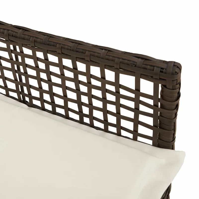 Sodo Kėdė su pagalve 2 pcs Ruda 55 x 53 x 85 cm poliratanas