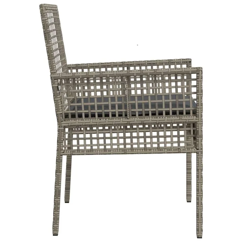Sodo Kėdė su pagalve 2 pcs Pilka 55 x 53 x 85 cm poliratanas
