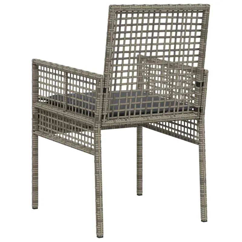 Sodo Kėdė su pagalve 2 pcs Pilka 55 x 53 x 85 cm poliratanas