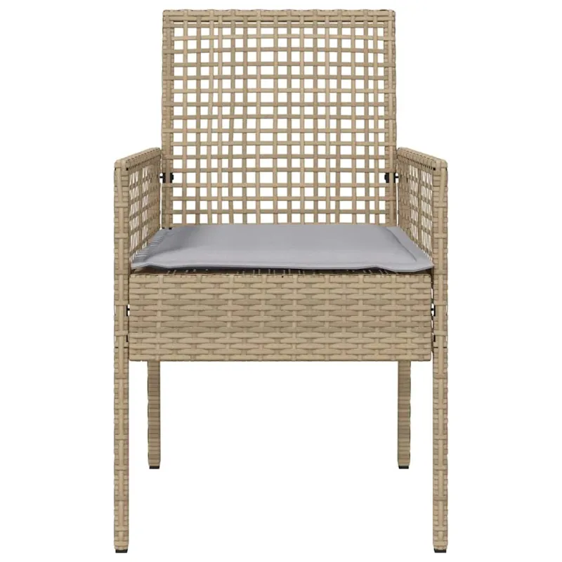 Sodo Kėdė su pagalve 2 pcs Smėlio 55 x 53 x 85 cm poliratanas