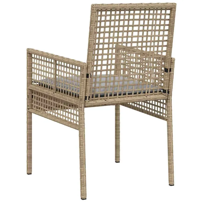 Sodo Kėdė su pagalve 2 pcs Smėlio 55 x 53 x 85 cm poliratanas