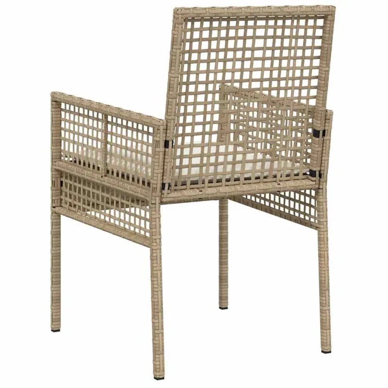 Sodo Kėdė su pagalve 2 pcs Smėlio 55 x 53 x 85 cm poliratanas