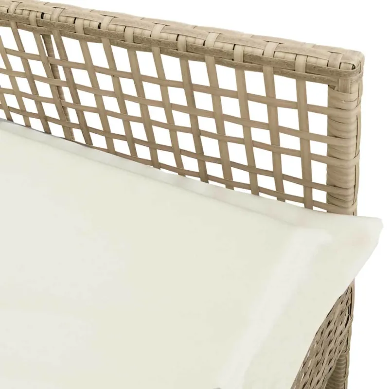 Sodo Kėdė su pagalve 2 pcs Smėlio 55 x 53 x 85 cm poliratanas