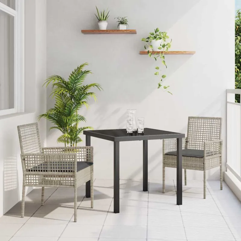 Sodo Kėdė 2 pcs Šviesiai pilka 55 x 53 x 85 cm poliratanas