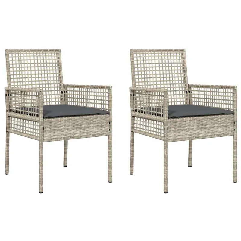 Sodo Kėdė 2 pcs Šviesiai pilka 55 x 53 x 85 cm poliratanas