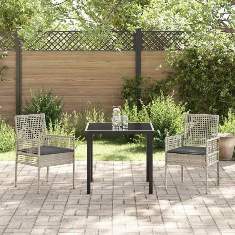Sodo Kėdė 2 pcs Šviesiai pilka 55 x 53 x 85 cm poliratanas