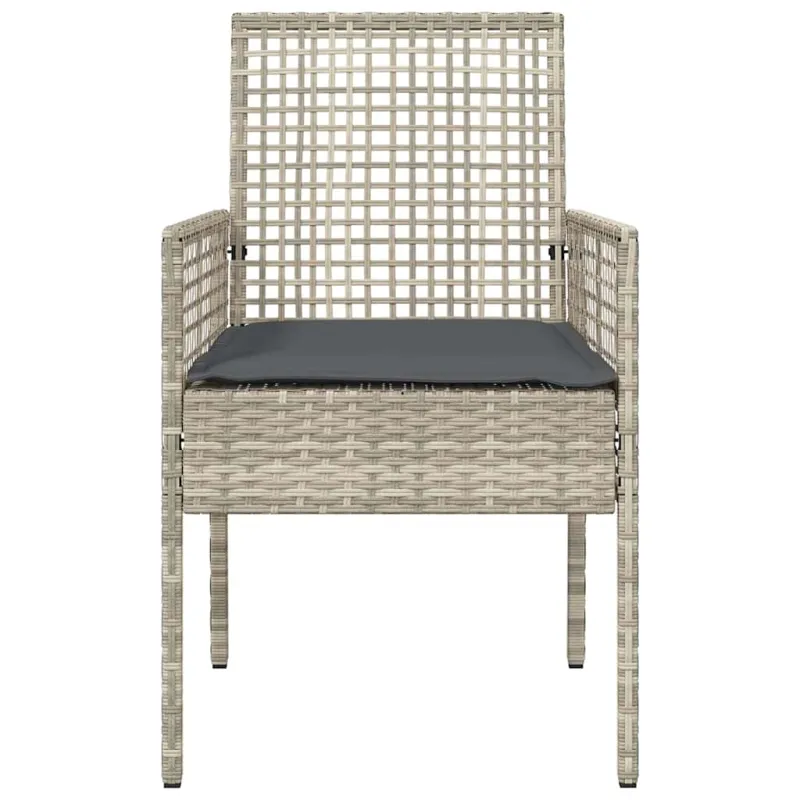 Sodo Kėdė 2 pcs Šviesiai pilka 55 x 53 x 85 cm poliratanas