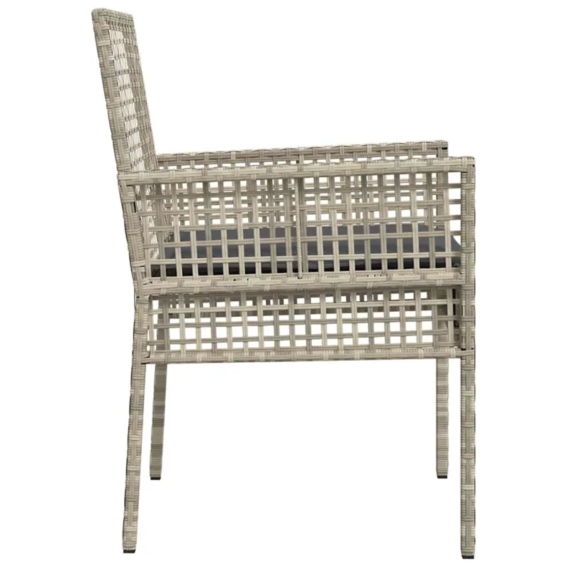 Sodo Kėdė 2 pcs Šviesiai pilka 55 x 53 x 85 cm poliratanas