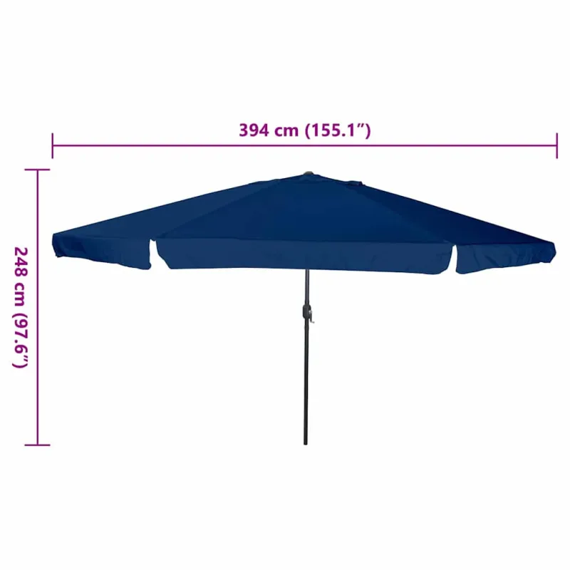 Sodo skėtis Azurblau 394 x 394 x 248 cm Poliesteris ir plienas