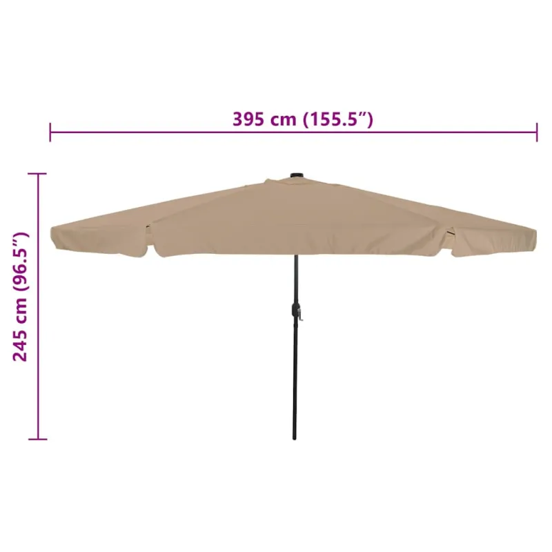 Sodo skėtis Taupe 395 x 395 x 245 cm Poliesteris