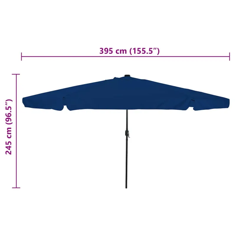 Sodo skėtis Azurblau 395 x 395 x 245 cm Poliesteris