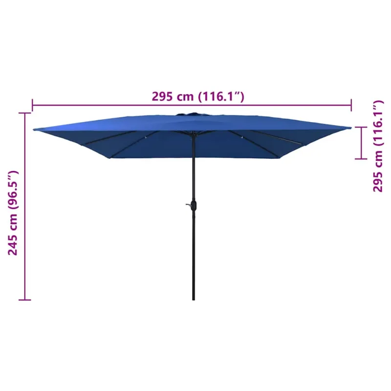 Sodo skėtis Azurblau 295 x 295 x 245 cm Poliesteris ir plienas