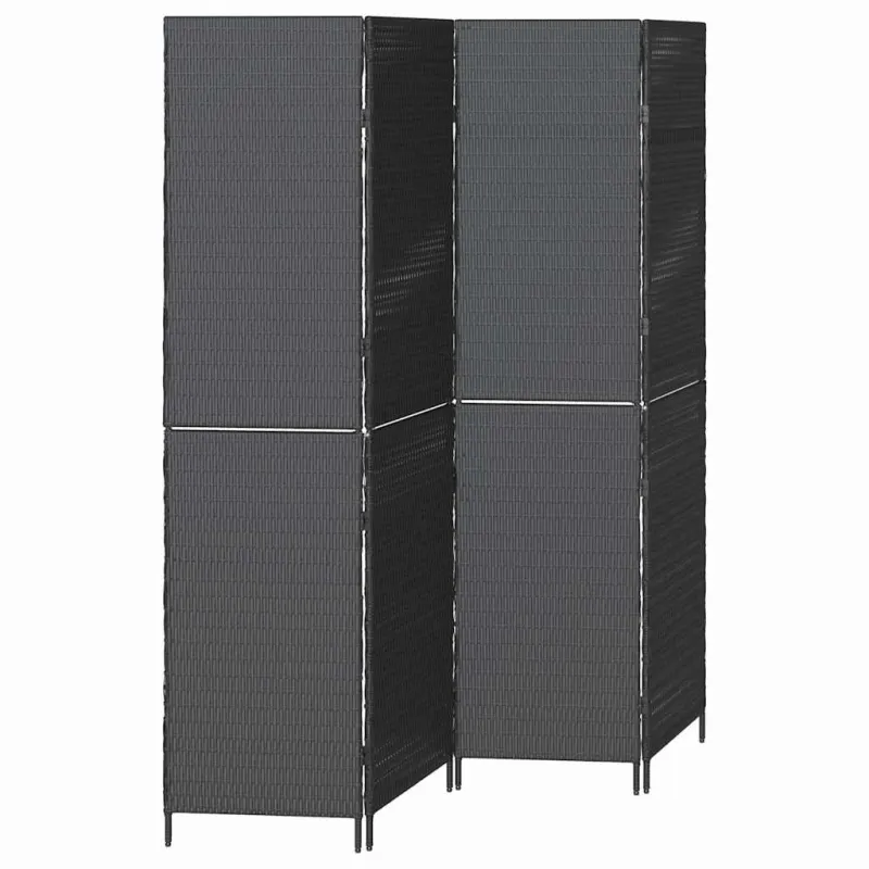 Kambario pertvara Juoda 195 x 180 cm poliratanas