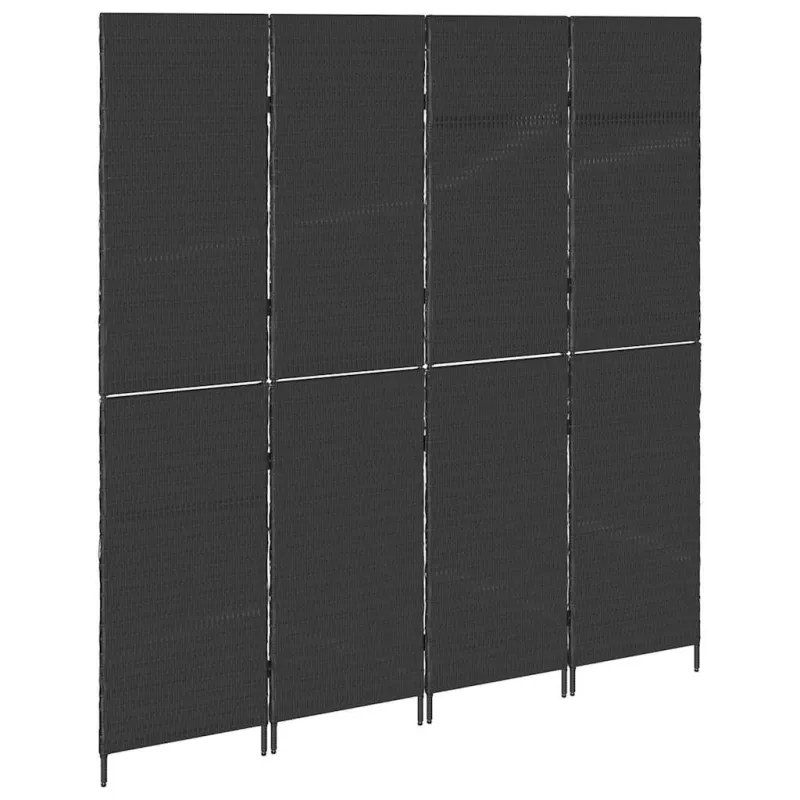 Kambario pertvara Juoda 195 x 180 cm poliratanas