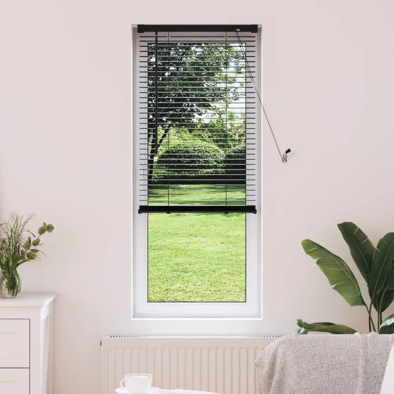 Venecijos žaliuzės Juodas 150 x 40 cm 25 mm PVC