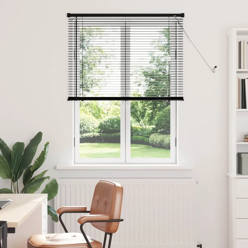 Venecijos žaliuzės Juodas 150 x 100 cm 25 mm PVC