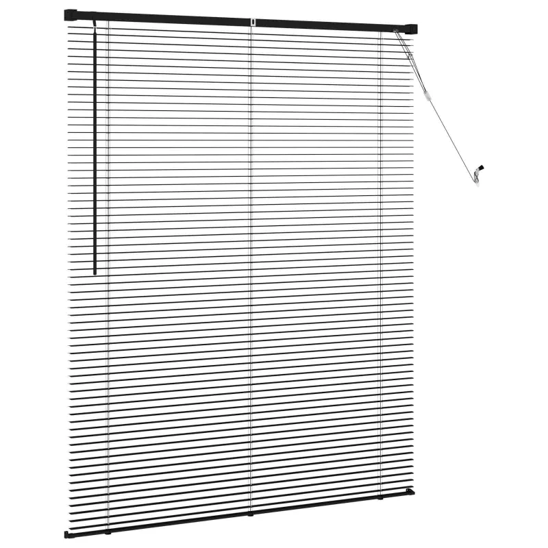 Venecijos žaliuzės Juodas 150 x 110 cm 25 mm PVC