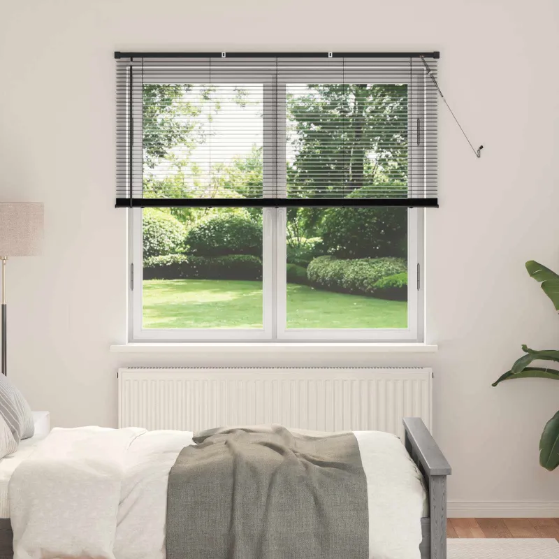 Venecijos žaliuzės Juodas 150 x 130 cm 25 mm PVC