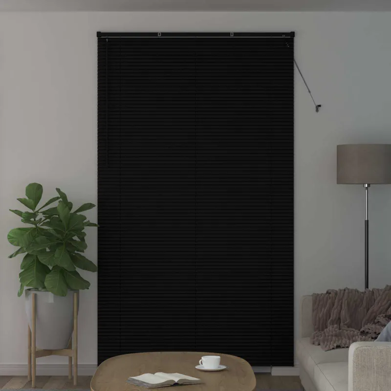 Venecijos žaliuzės Juodas 213 x 150 cm 25 mm PVC