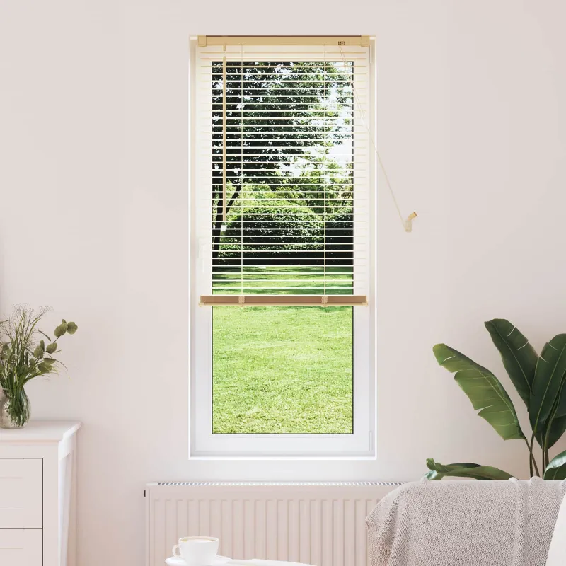 Venecijos žaliuzės Šviesiai ruda su raštu 150 x 60 cm 25 mm PVC