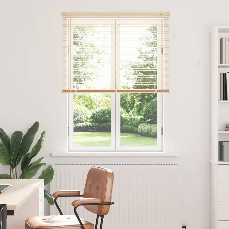 Venecijos žaliuzės Šviesiai ruda su raštu 150 x 90 cm 25 mm PVC